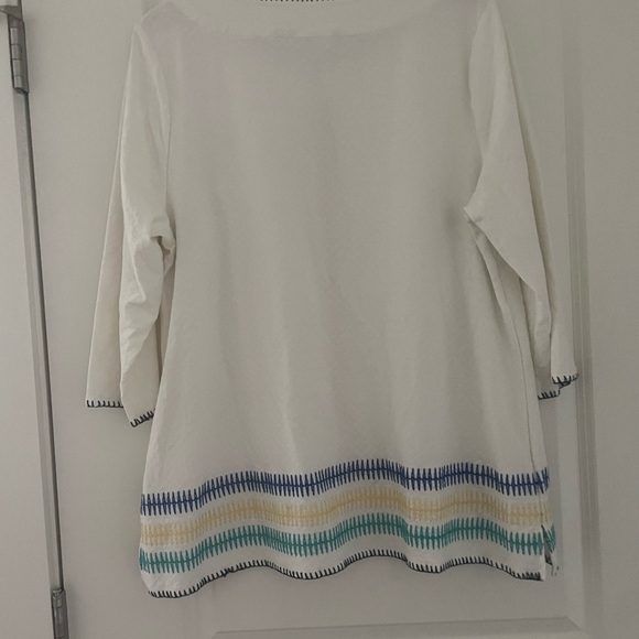 Soft Surroundings Whipstitch Multicolor Trim Tunic Top 1X - Picture 7 of 7